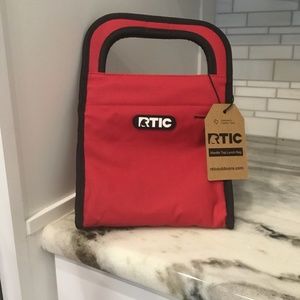 RTIC Handle Top Lunch Bag, insulated gel handle lunch bag, Leak proof, Red
